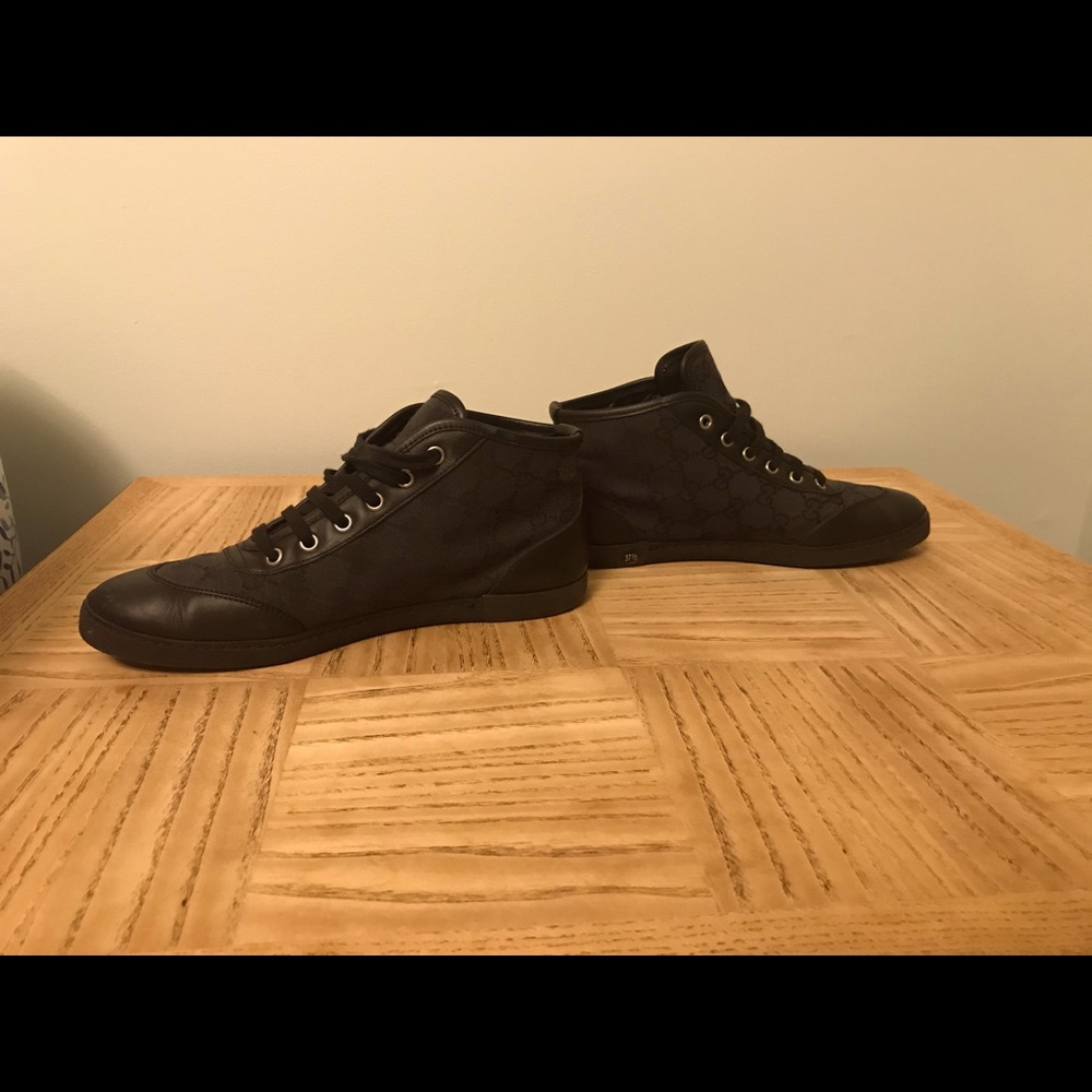 Gucci Black Canvas and Leather Sneakers
